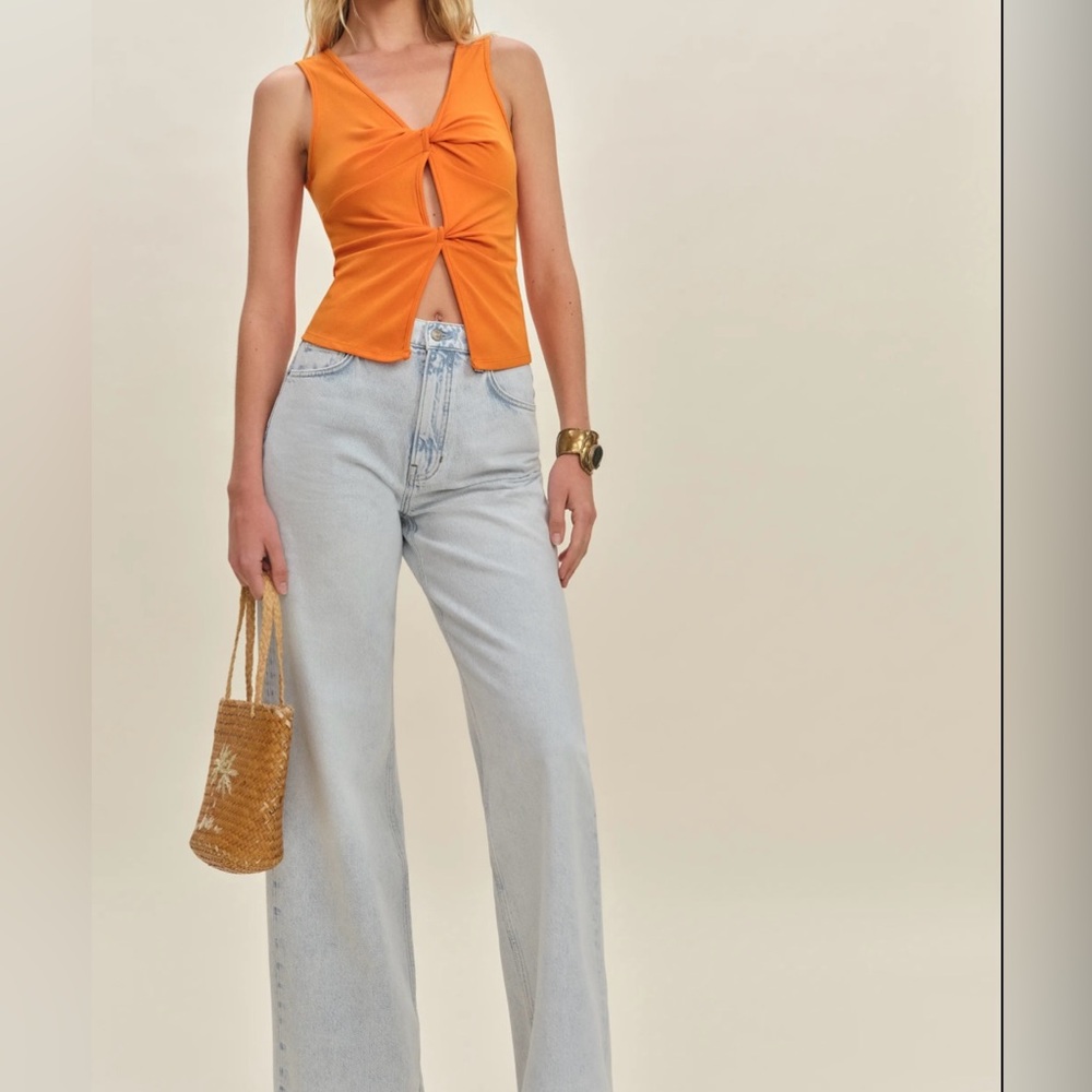 Reformation tefi knit top Orange NWT